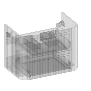 Kolekcja Gloria 2.0  Szafka pod umywalkę, dwie szuflady, wbudowany organizer, wykończenie ryflowane| Sklep.devo.pl