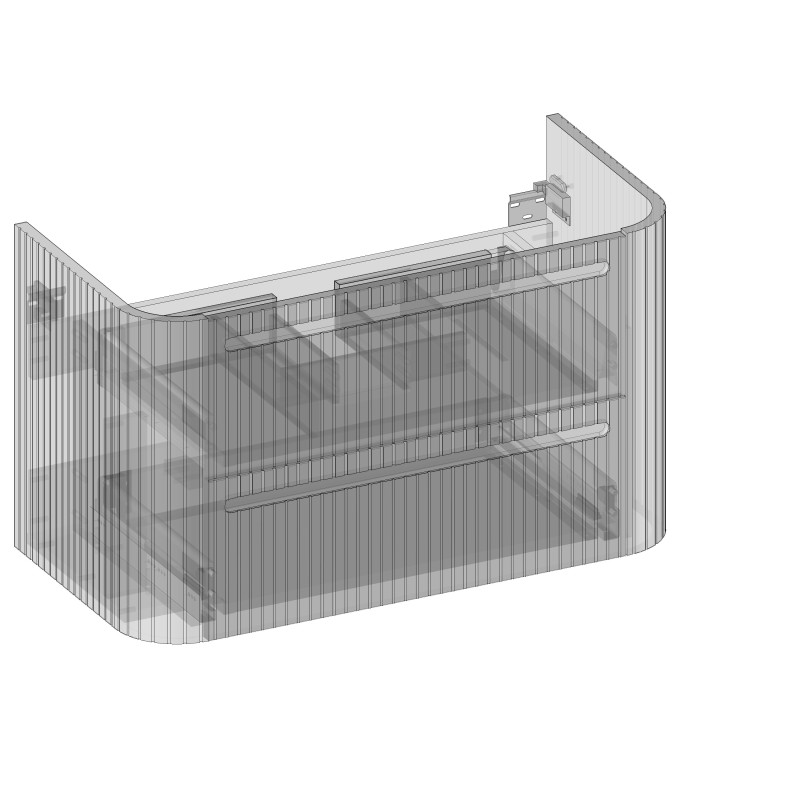 Kolekcja Gloria 2.0  Szafka pod umywalkę, dwie szuflady, wbudowany organizer, wykończenie ryflowane| Sklep.devo.pl