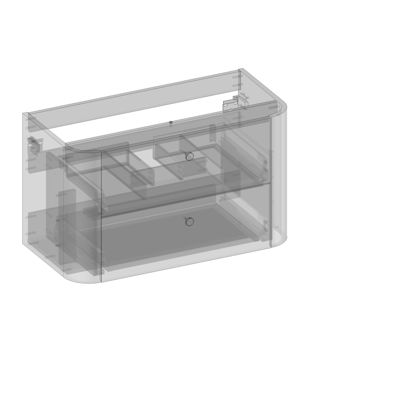 Kolekcja Gloria 2.0  Szafka pod umywalkę, dwie szuflady, wbudowany organizer w górnej szufladzie, wykończenie gła| Sklep.devo.pl