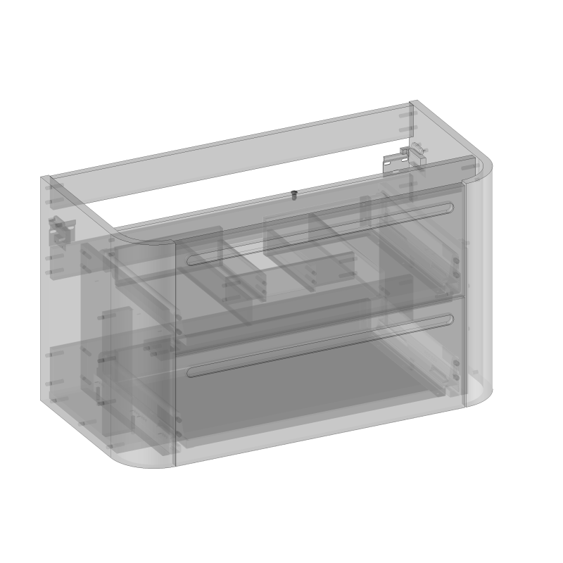 Kolekcja Gloria 2.0 Szafka pod blat i umywalkę nablatową, dwie szuflady, wbudowany organizer, wykończenie gładkie| Sklep.devo.pl