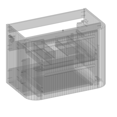 Kolekcja Gloria 2.0 Szafka pod blat i umywalkę nablatową, dwie szuflady, wbudowany organizer, ryflowanie| Sklep.devo.pl