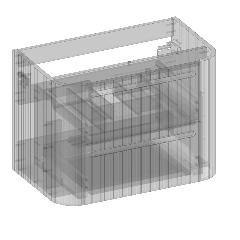 Kolekcja Gloria 2.0 Szafka pod blat i umywalkę nablatową, dwie szuflady, wbudowany organizer, ryflowanie| Sklep.devo.pl