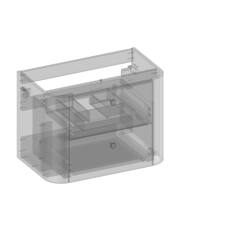 Kolekcja Gloria 2.0 Szafka pod blat i umywalkę nablatową, dwie szuflady, wbudowany organizer, gładkie z uchwytem| Sklep.devo.pl