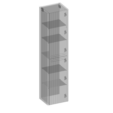 kolekcja Gloria 2.0 Słupek wiszący, dwoje drzwi, lewy lub prawy, półki szklane, wykończenie ryflowane| Sklep.devo.pl