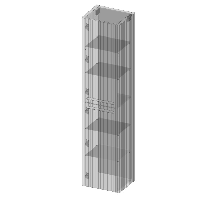 kolekcja Gloria 2.0 Słupek wiszący, dwoje drzwi, lewy lub prawy, półki szklane, wykończenie ryflowane| Sklep.devo.pl