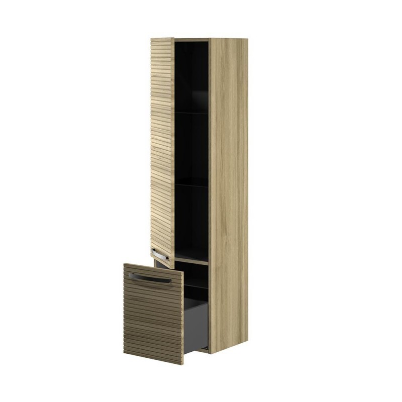 Kolekcja Vena Arte 2.0 Słupek wiszący, jedne drzwi, jedna szuflada, wykończenie ryflowane, uchwyt dwupunktowy  | Sklep.devo.pl