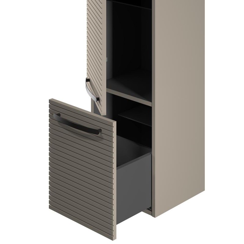 Kolekcja Vena Arte 2.0 Słupek wiszący, jedne drzwi, jedna szuflada, wykończenie ryflowane, uchwyt dwupunktowy  | Sklep.devo.pl