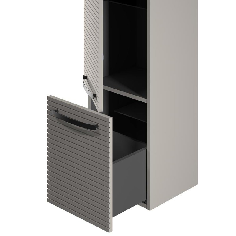 Kolekcja Vena Arte 2.0 Słupek wiszący, jedne drzwi, jedna szuflada, wykończenie ryflowane, uchwyt dwupunktowy  | Sklep.devo.pl