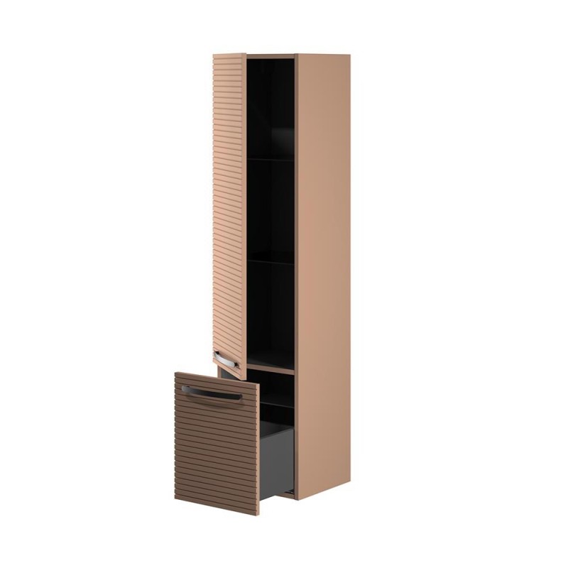 Kolekcja Vena Arte 2.0 Słupek wiszący, jedne drzwi, jedna szuflada, wykończenie ryflowane, uchwyt dwupunktowy  | Sklep.devo.pl