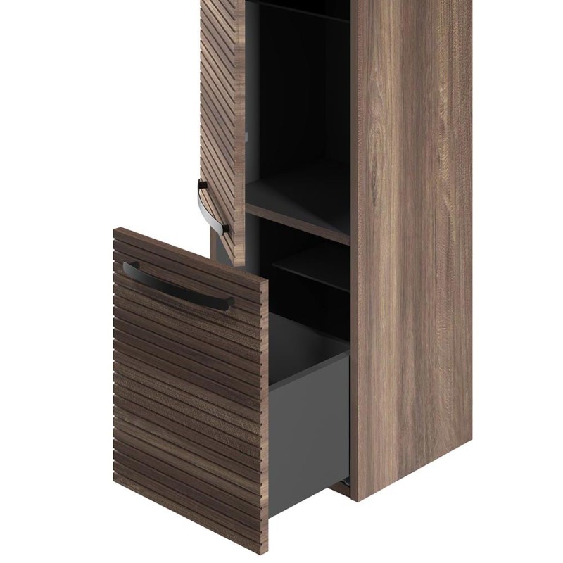 Kolekcja Vena Arte 2.0 Słupek wiszący, jedne drzwi, jedna szuflada, wykończenie ryflowane, uchwyt dwupunktowy  | Sklep.devo.pl