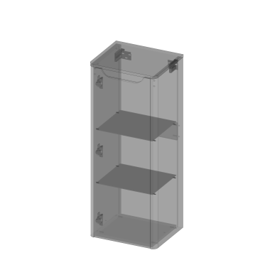 kolekcja Gloria Style Półsłupek z blatem, jedne drzwi, lewy lub prawy, półki szklane, wykończenie gładkie| Sklep.devo.pl