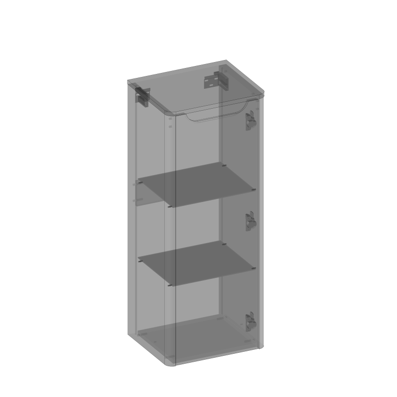 kolekcja Gloria Style Półsłupek z blatem, jedne drzwi, lewy lub prawy, półki szklane, wykończenie gładkie| Sklep.devo.pl