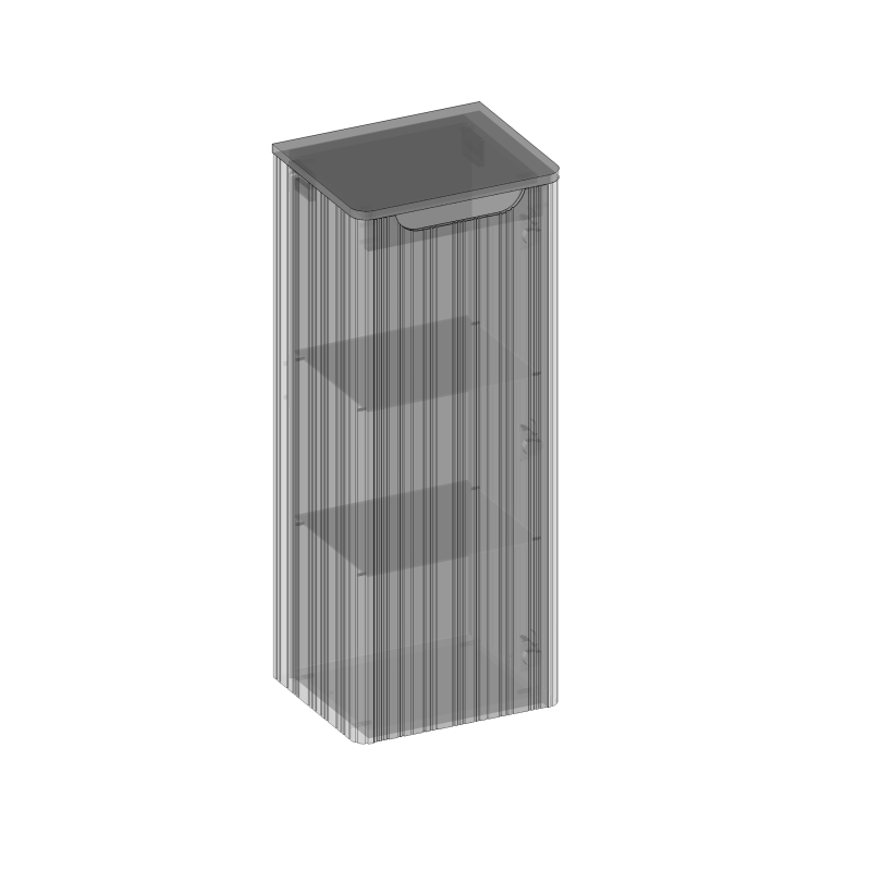 kolekcja Gloria Style Półsłupek z blatem, jedne drzwi, lewy lub prawy, półki szklane, wykończenie ryflowane| Sklep.devo.pl