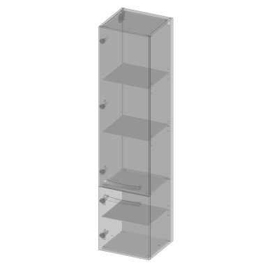 Kolekcja Vena 2.0 Słupek wiszący, dwoje drzwi, lewy lub prawy, uchwyt reling, półki szklane dymione| Sklep.devo.pl