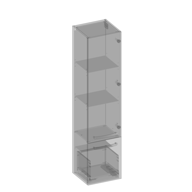 Kolekcja Vena 2.0 Słupek wiszący, dwoje drzwi, lewy lub prawy, uchwyt reling, półki szklane dymione| Sklep.devo.pl