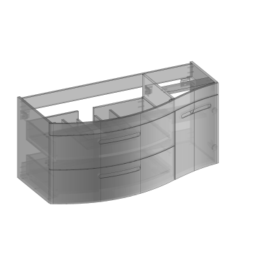 Vena 2.0 Szafka pod umywalkę, jedne drzwi, dwie szuflady, lewa lub prawa, uchwyt frezowany, wbudowany organizer | Sklep.devo.pl