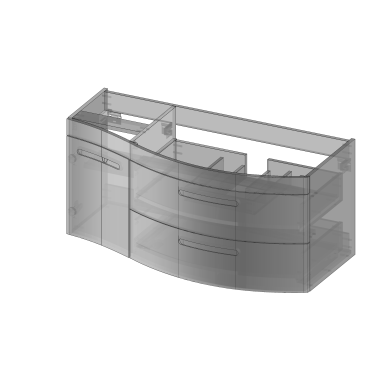 Vena 2.0 Szafka pod umywalkę, jedne drzwi, dwie szuflady, lewa lub prawa, uchwyt frezowany, wbudowany organizer | Sklep.devo.pl
