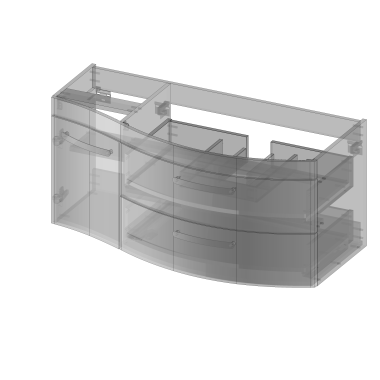 Kolekcja Vena 2.0 Szafka pod umywalkę, jedne drzwi, 2 szuflady, lewa lub prawa, uchwyt reling, wbudowany organizer|Sklep.devo.pl