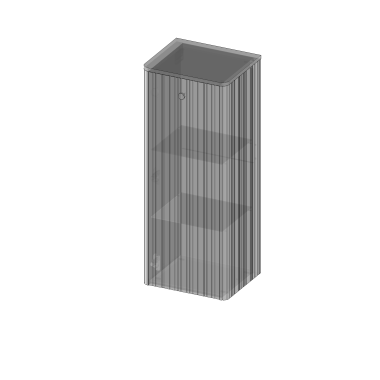 kolekcja Gloria Style Półsłupek z blatem, jedne drzwi, lewy lub prawy, półki szklane, wykończenie ryflowane z uch| Sklep.devo.pl