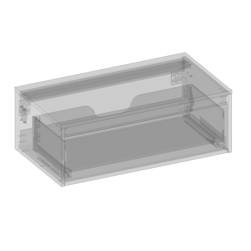 Kolekcja Cristal 2.0 Szafka pod umywalkę z blatem, jedna szuflada| Sklep.devo.pl