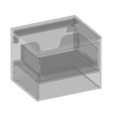 Kolekcja Cristal 2.0 Szafka pod umywalkę z blatem, jedna szuflada z wnęką (z opcją do postawienia z kompletem nóg| Sklep.devo.pl