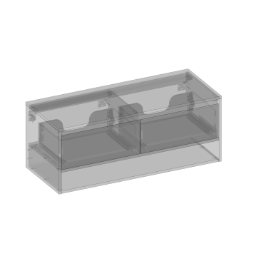 Kolekcja Cristal 2.0 Szafka pod umywalkę z blatem, dwie szuflady z wnęką (z opcją do postawienia z kompletem nóg | Sklep.devo.pl