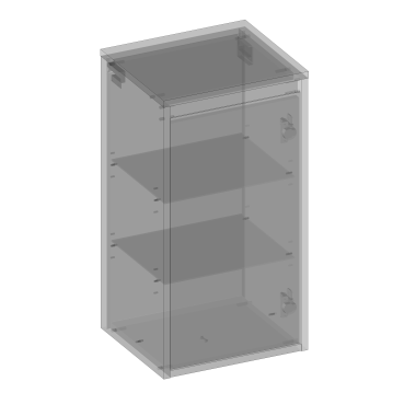 Kolekcja Cristal 2.0 Półsłupek wiszący, jedne drzwi, półki szklane, lewy lub prawy| Sklep.devo.pl