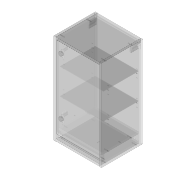 Kolekcja Cristal 2.0 Szafka wisząca jedne drzwi, półki szklane, lewa lub prawa | Sklep.devo.pl